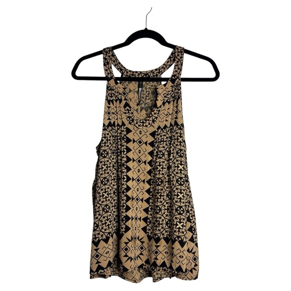 Tracy Reese Geometric Black and Tan Blouse Sz M - Picture 1 of 3